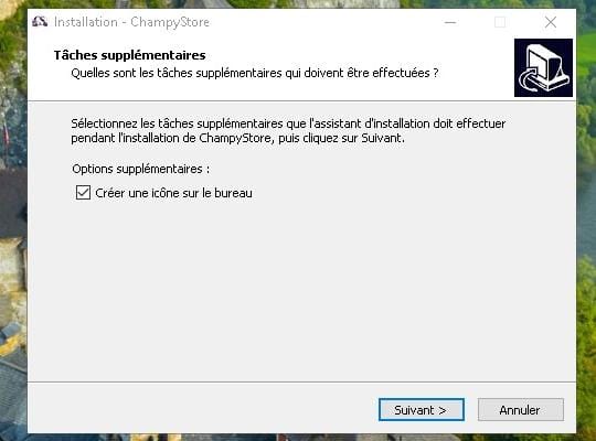 Installer ChampyStore bienvenu