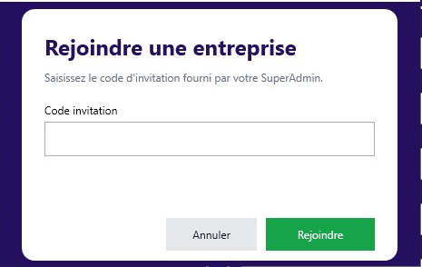 Rejoindre une entreprise existante rejoindre
